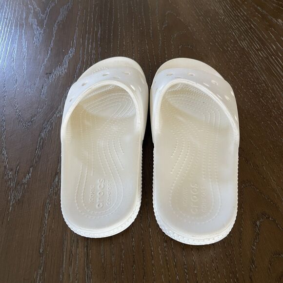 Crocs Classic Slide Sandals Unisex W6 M4 White Waterproof Slip On Summer - Picture 3 of 6